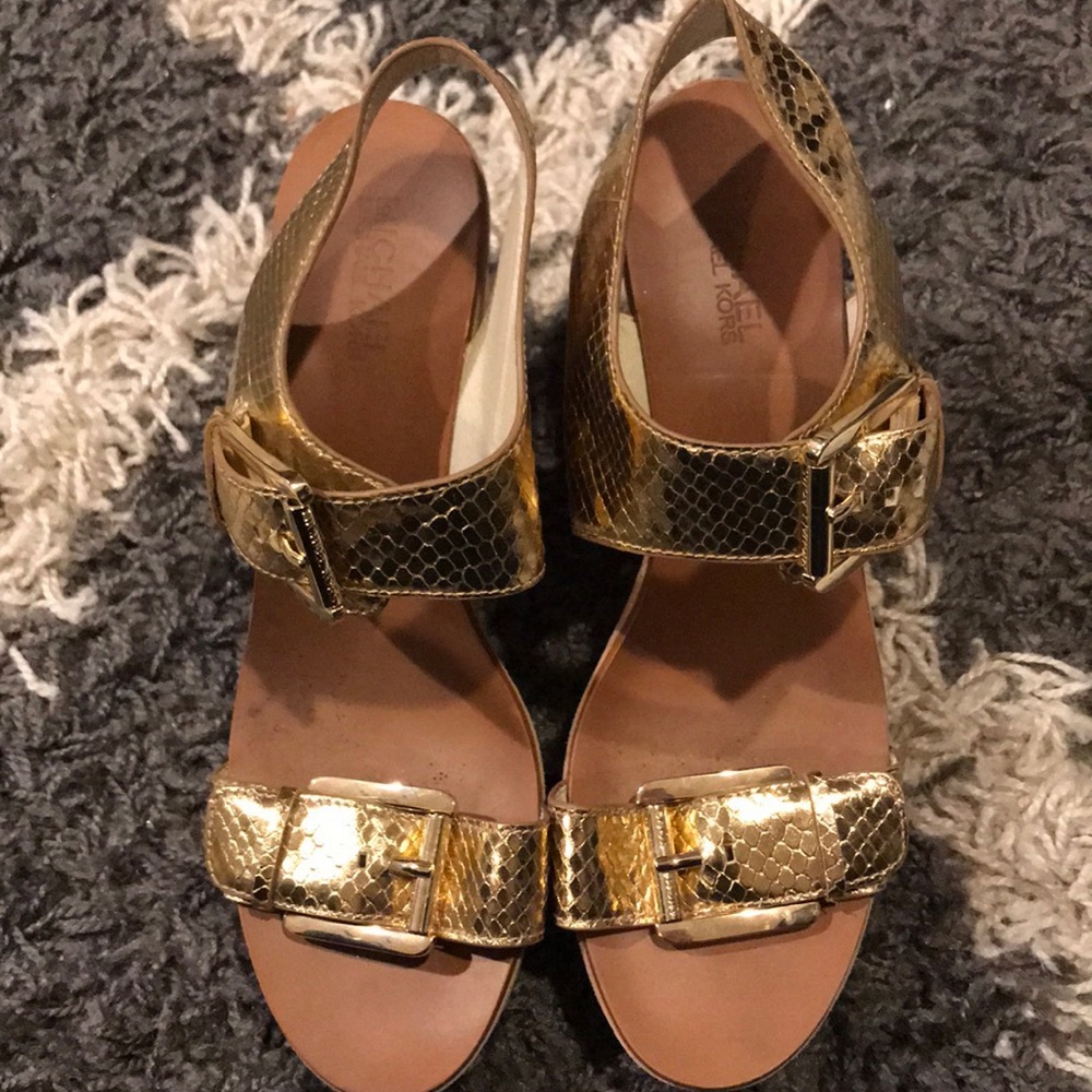 Michael Kors Gold Wedges Size9